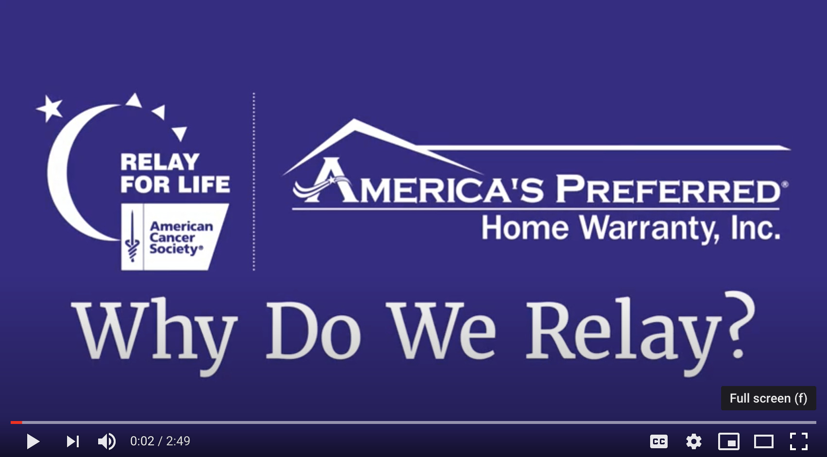 America's Preferred Home Warranty, Relay for Life, Why Do We Relay